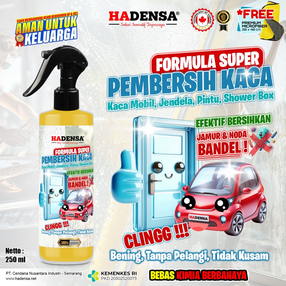 Pembersih Kaca Super – Khusus Noda Bandel, Bening Tanpa Pelangi & Anti Kusam
